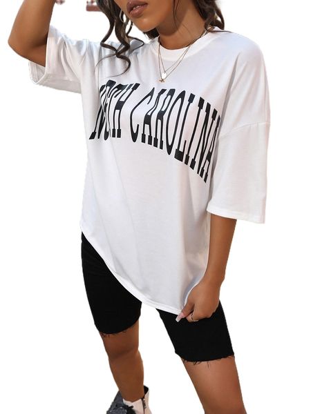 

oversized letter graphic tee d2e4#, White