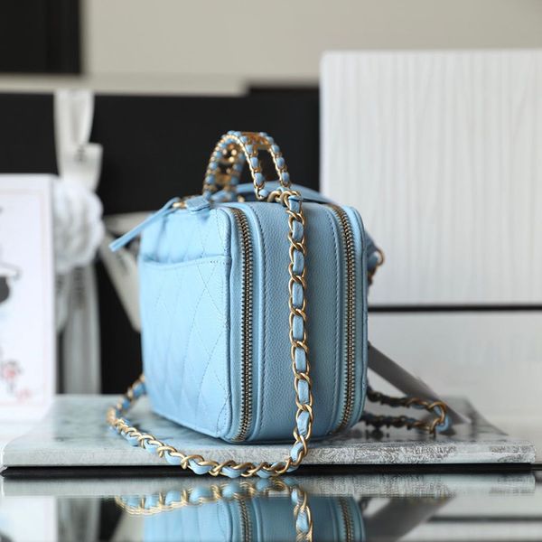 

10a ccity small quality cosmetic bag 17.5cm woman shoulder handbag cowhide chain bag fashion crossbody bags luxury designer bagss lady purse