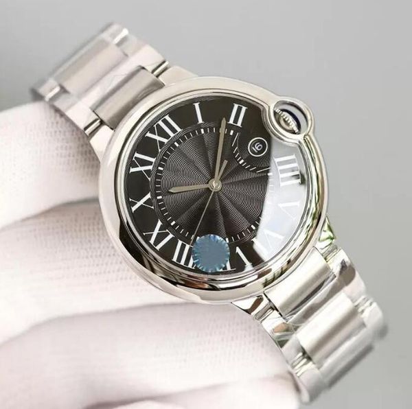 

grade mens watch 42mm automatic mechanical watches fashion wristwatches silver strap stainless steel for men wristwatch montre de luxe, Slivery;brown