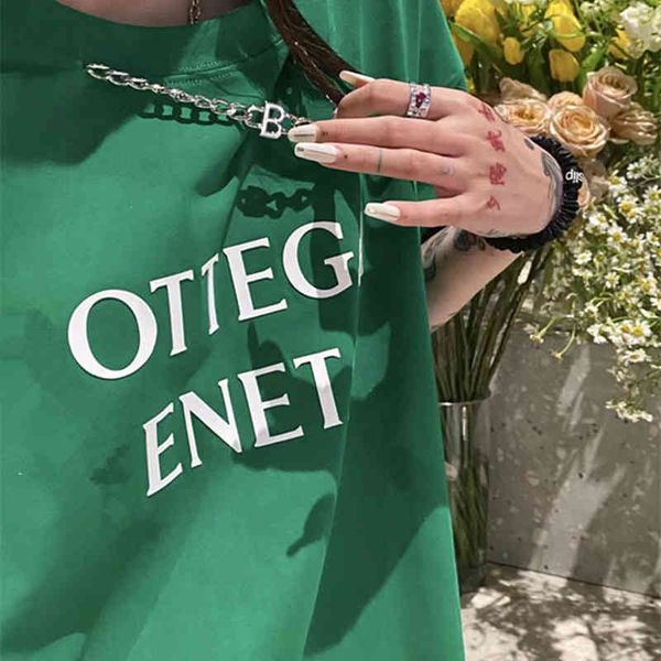 

women's t-shirt s summer women's versatile triangular standard three-dimensional letter chain short sleeve t-shirt for lovers, White