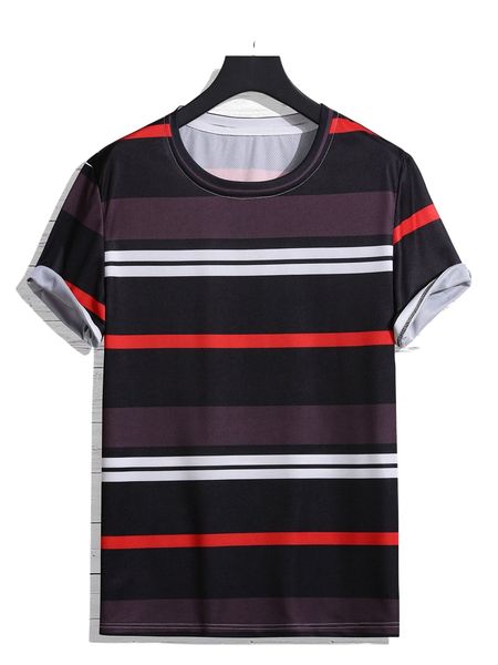 

men block striped tee d6ti#, White;black