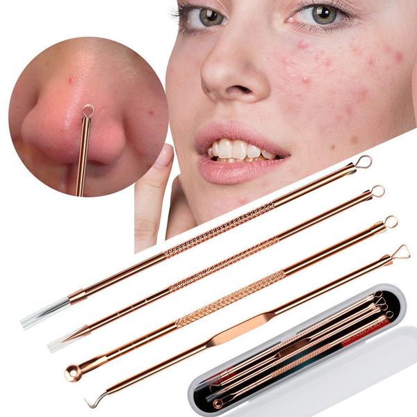 

4pcs acne blackhead removal needles black dots remover squeeze deep cleansing facial blackhead eliminators skin care tools