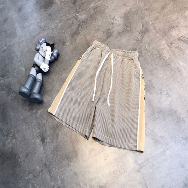 

summer explosion 21 amoi capris loose bird check 3m reflective string shorts, White;black