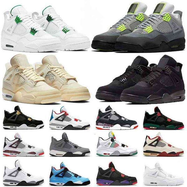 

jumpman sail 4 4s outdoor shoes mens black cat green metallic sport shoes new bred men trainers athletic sneakers 36-47