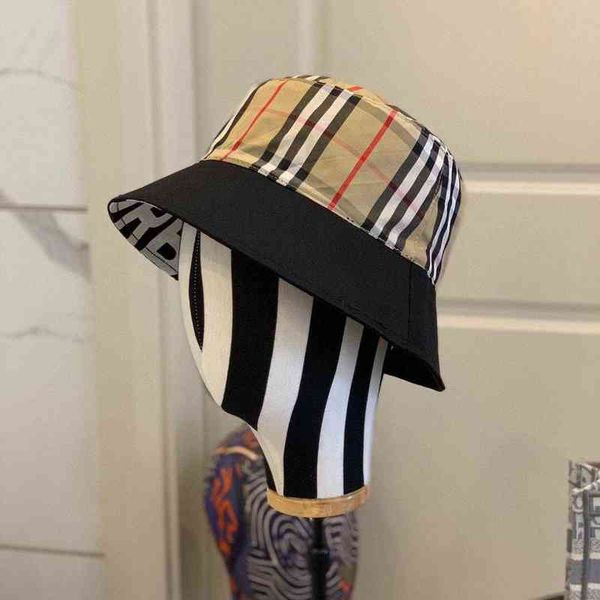 

ball caps burbrerys correct version new b letter lattice net red fisherman's hat women's embroidered basin hat fashion men's, Blue;gray