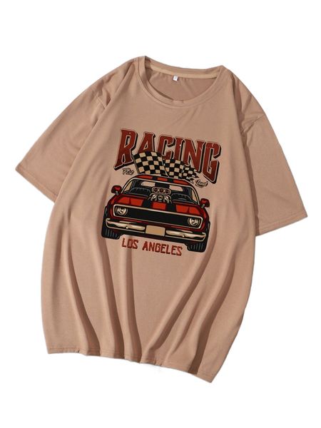 

men car & letter graphic tee j3zw#, White;black