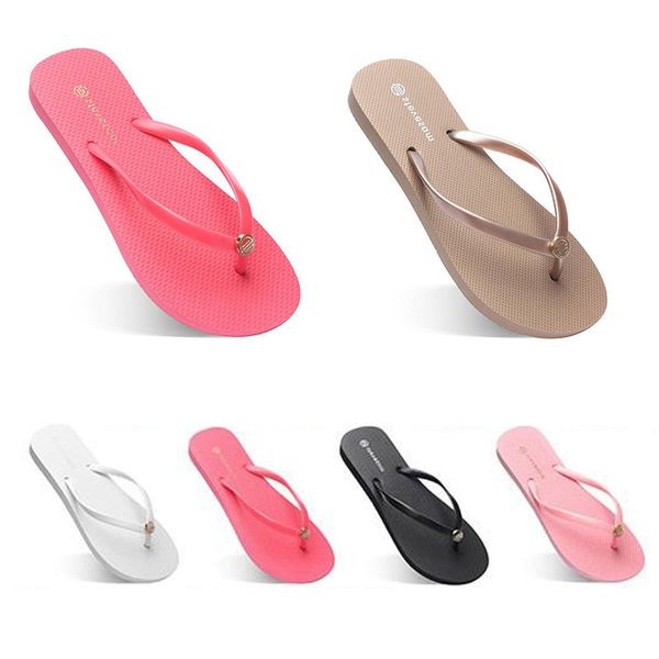 

style29 fashion flip slippers flops beach 10sku-8 shoes womens green yellow orange navy bule white pink brown summer sport sneaker343744407, Black