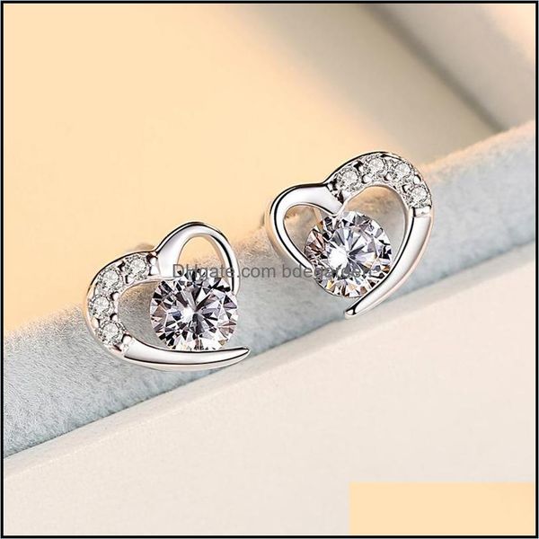 

hoop hie earrings jewelry fashion star shape 925 sterling sier cubic zircon cryatal earring for women gi dhksw, Golden;silver