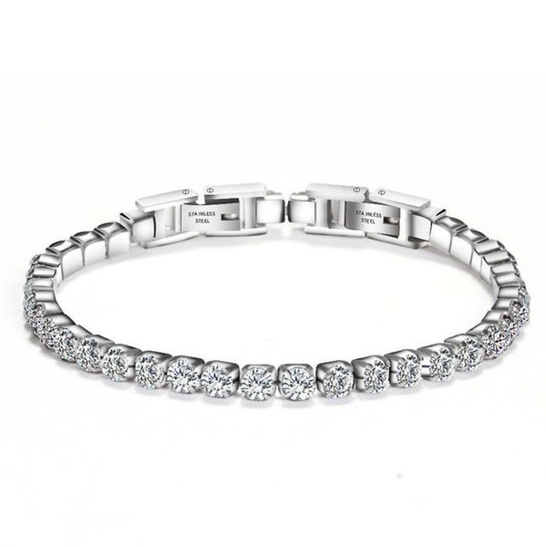 

bracelets tennis jewelry fashion zircon women bracelet wholesale brief stainless steel 1ceh, Golden;silver