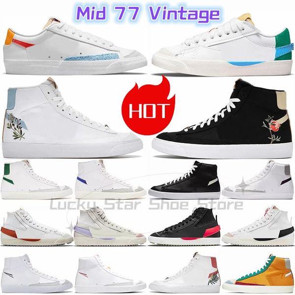 

blazer mid 77 vintage blazers jumbo low men women casual shoes black white multi color white indigo pine green mens trainers designer platfo