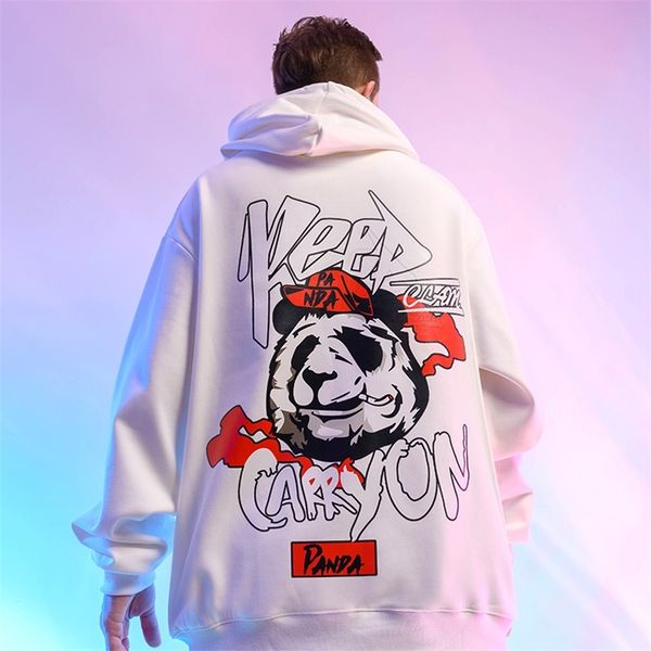 

zazomde men hip hop streetwear hoodie harajuku printing hoodie sweatshirt winter pullover men hoodies panda style casual 201126, Black