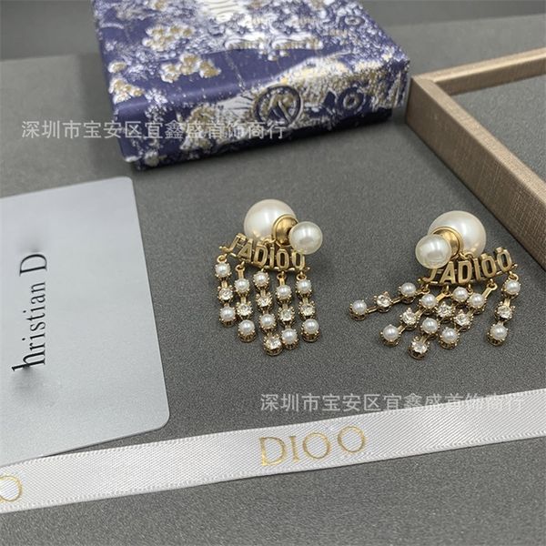 

14% off jewelry the new tassel earrings female fan court temperament earrings pearl net red new, Golden