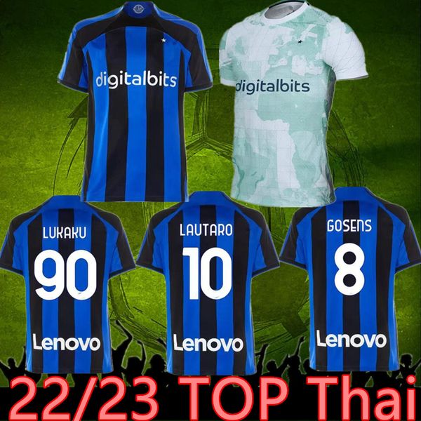 s-4xl LUKAKU futbol forması 22 23 BARELLA VIDAL LAUTARO ERIKSEN ALEXIS INTER DZEKO CORREA DIŞARIDA ÜÇÜNCÜ MILANS Üniformaları 2022 2023 futbol forması erkek başında