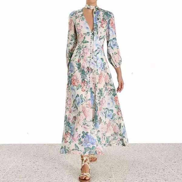 

printed new luxury bed dresses of the maxi long women decorated in v autumn designer arc cotton holiday party runway clothes ox6c, Black;gray
