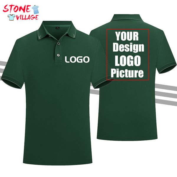 

custom lightning flower men's polo shirt casual short sleeve personal company group print men and women 220608, White;black