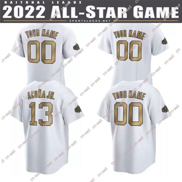 

2022 national league all star game baseball jersey mookie betts ronald acuna jr. pete alonso trea turner manny machado harper corbin burns a, Blue;black