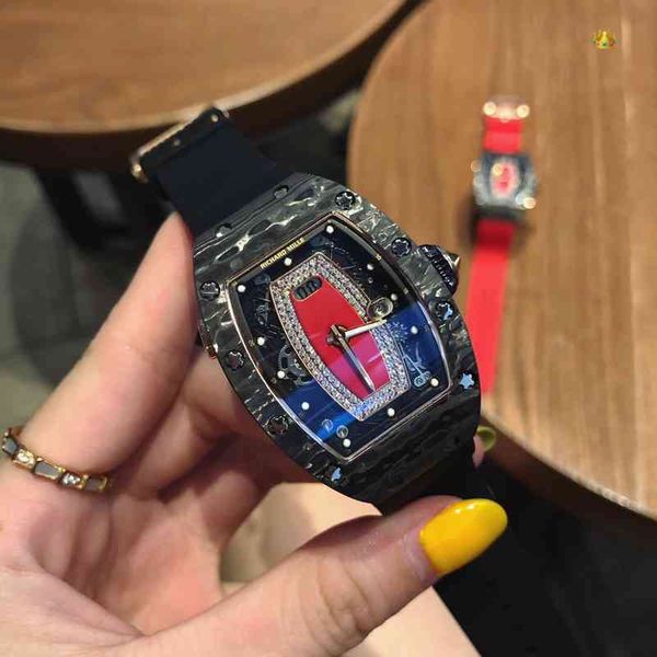 

watches wristwatch designer luxury mens mechanical watch richa milles rm037 fully automatic movement sapphire mirror rubber watchband watch, Slivery;golden