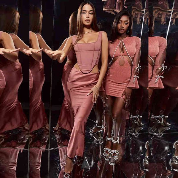 

two piece dress fishbone square neck vest mesh back slit dress two piece set women y6up, White