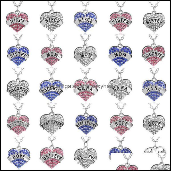 

pendant necklaces pendants jewelry sier love mothers day gift crystal heart fashion jewlery 0684wh drop delivery 2021 emikb, Silver