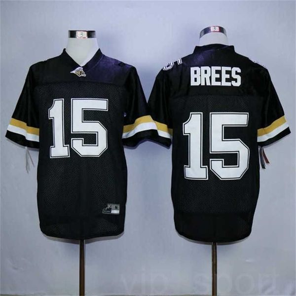 Chen37 Men Purdue Boilermakers College 15 Drew Brees Football Jerseys University Team Farbe Schwarz genähte atmungsaktive Top -Qualität