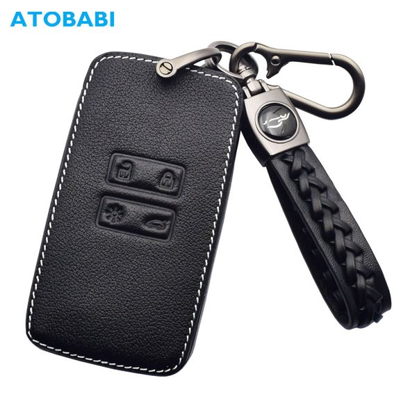

leather car key case smart keyless entry remote control protector cover for dacia sandero stepway 2021 renault scenic mk4 kadjar