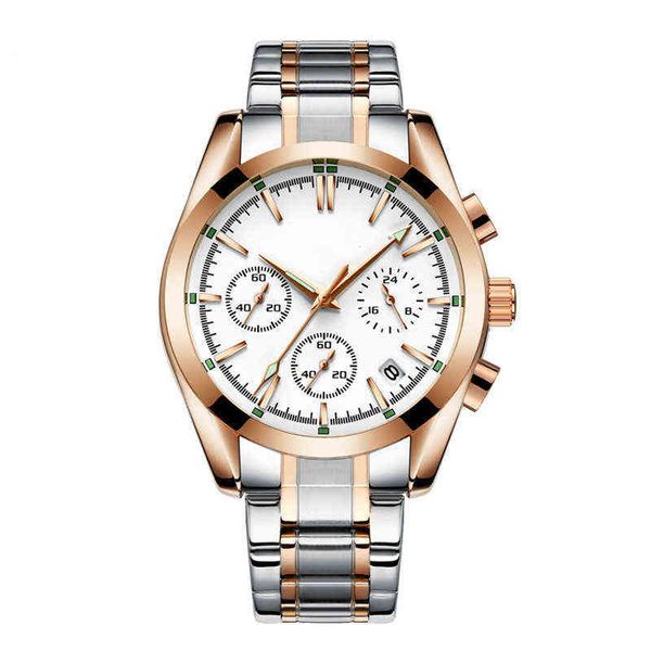 

huiya06 casual watches automatic business 6 hand watch sports sapphire lens stainless steel watch, Slivery;brown