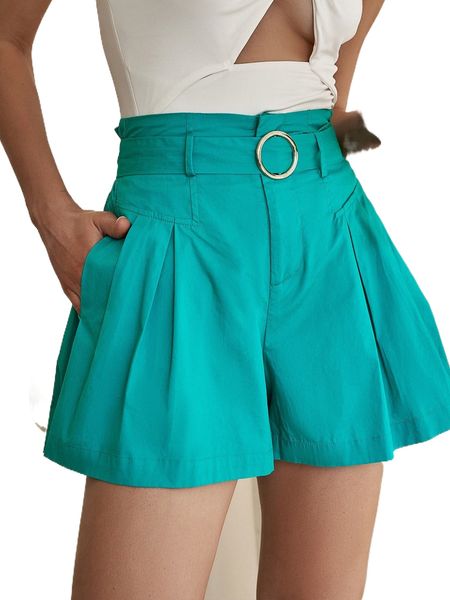 

sollinarry slant pockets belted wide leg shorts s8gz#, White;black