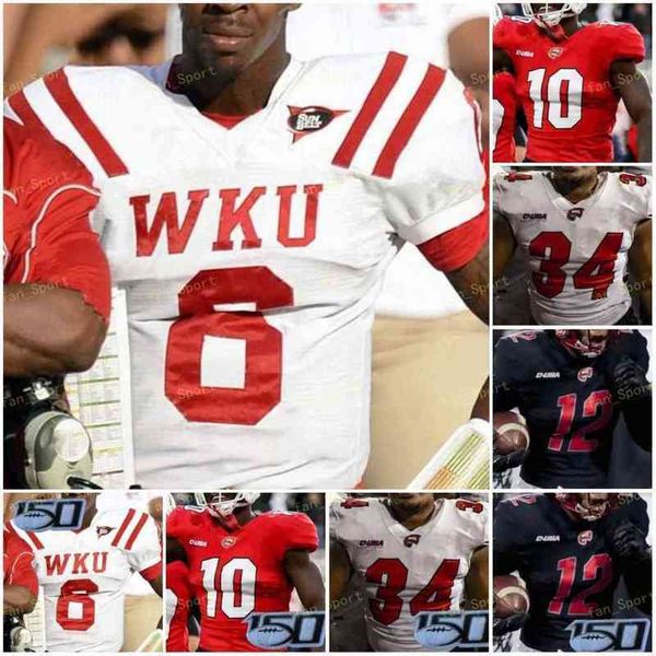 

custom 2021 western kentucky hillers wku football jersey ncaa college tyrrel, Black