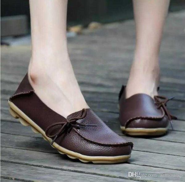 

wholesale 20 colors outdoor genuine leather doug shoes woman loafers new flat with soft bottom casual shoes female ladies leisure, Black