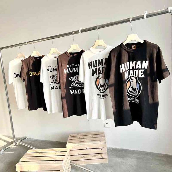 

made human polar bear sketch letter couple bamboo cotton short sleeve t-shirt, White;black