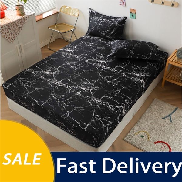 Bed Sheet ding Linen Heart-shaped Pattern Fitted Cover Mattress with Elastic (Pillowcases Need Order) 220514