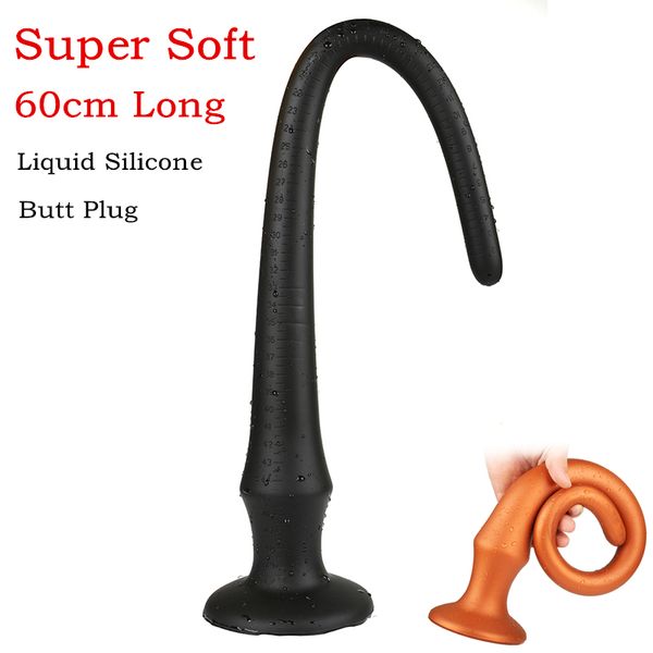 Super Soft 60см длинный огромный влагалище анальный фаллоимитатор Anus Expander сексуальные игрушки для женщин Man G Spot Butt Plug Manage Massager