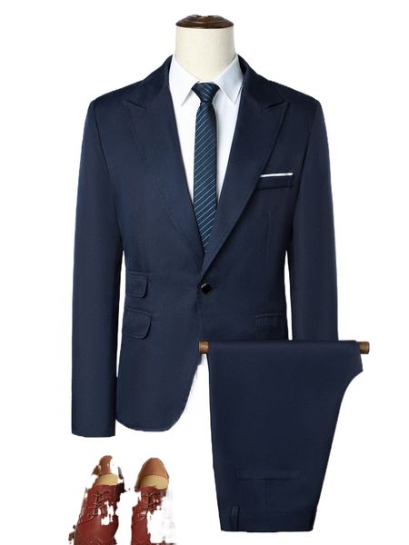 

men 1pc single button blazer & 1pc tailored pants i5vn#, White;black