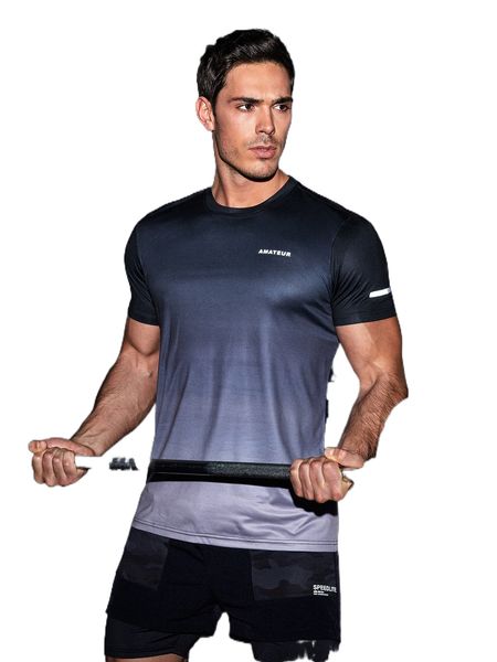 

men reflective letter graphic sports tee d1ps#, White;black