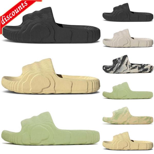 

outdoor adilette 22 sliders slippers slides designer sandals mens womens black grey desert sand magic lime luxury shoes pantoufle flip flops