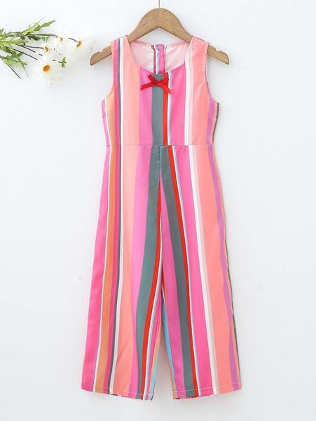 

toddler girls color block bow front jumpsuit she, Blue