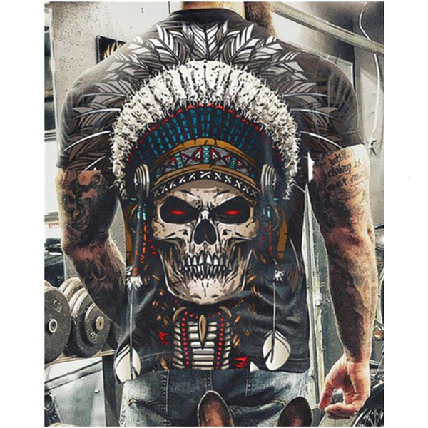 

summer skull printed for womens t-shirt men casual short sleeve clothes streetwear oversized hip hop 3d printing o-necktees, White