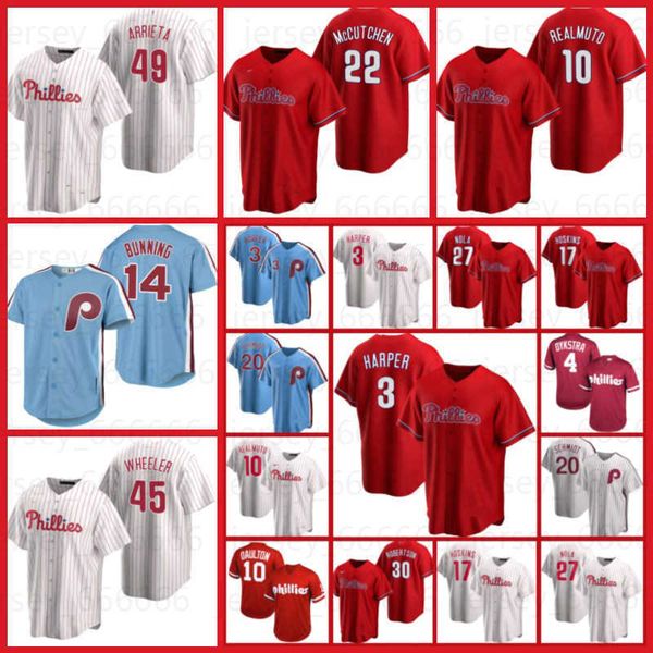 

phillies 8 nick castellanos bryce philadelphia harper j.t. realmuto kyle schwarber rhys hoskins baseball jersey jean segura alec bohm johan, Black