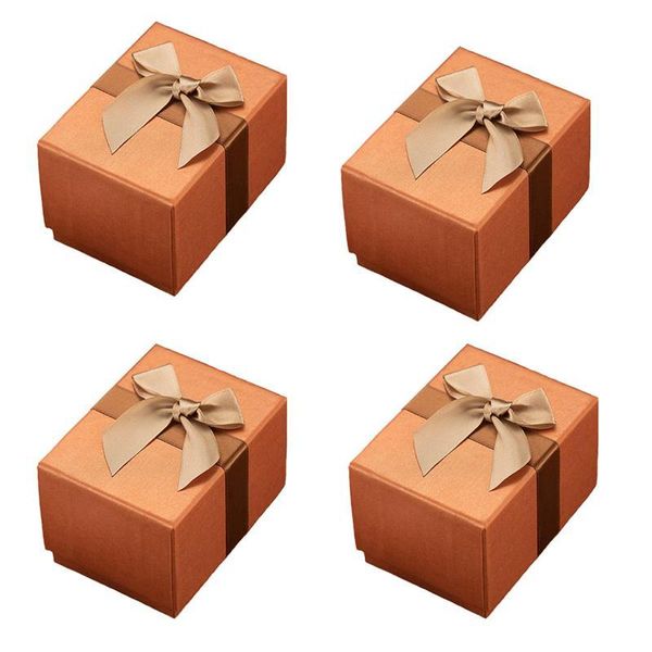 Custodie per scatole per orologi Organizzatore di braccialetti con scatola regalo creativa da 4 pezzi con fiocco in nastro