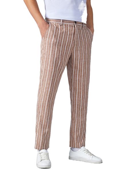 

men slant pocket striped pants e8m0#, Black