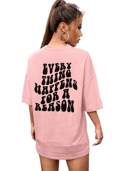 

slogan graphic drop shoulder tee f0ll#, White