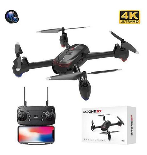 

s7 rc drone aircraft with dual 4k camera ultra hd mini helicopter remote control drones follow me quadcopter vs sg106 toy gift