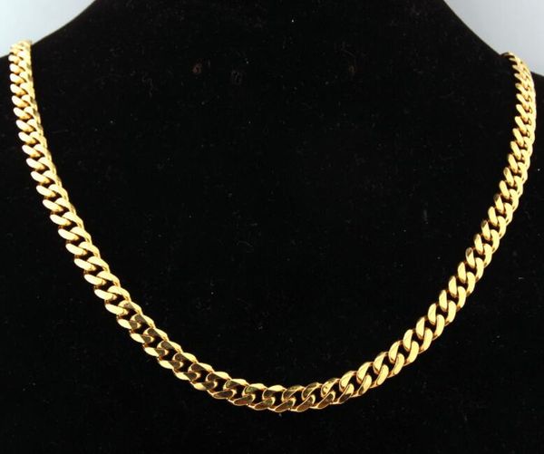 

18k gold chains plated six sided grinding and polishing thick necklace, Silver