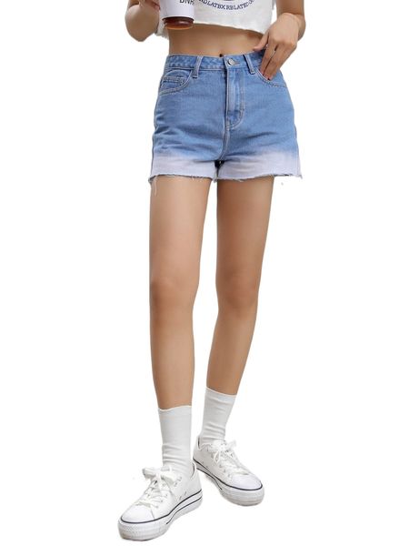 

dazy ombre raw hem denim shorts f0lc#, White;black