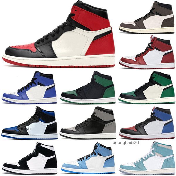 

2022 new fashion original jumpman 1s basketball shoes 1 men's turbo green hyper royal unc dark mocha obsidian tie dye court purple bred