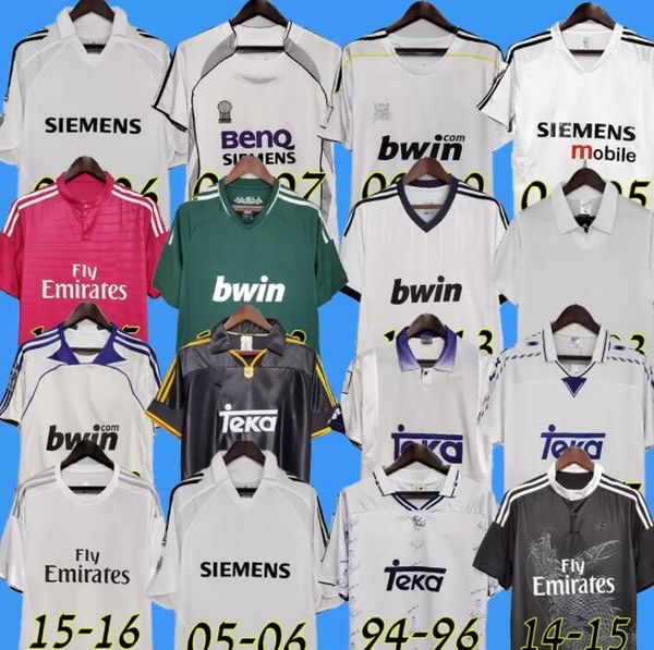 

retro madrid soccer jersey 94 96 97 98 99 football shirts sergio ramos 01 02 03 04 ronaldo zidane beckham 05 06 raul robinho 07 08 09 10 12, Black;yellow
