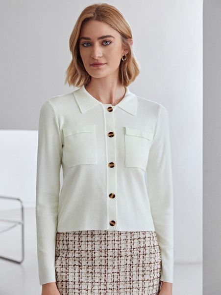 

motf premium wool mix crop cardigan 44sd#, White;black