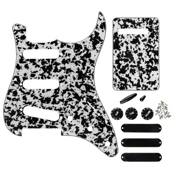 

set of 11 holes sss pickguard guitar back plate closed pickup covers switch tips guitar parts
