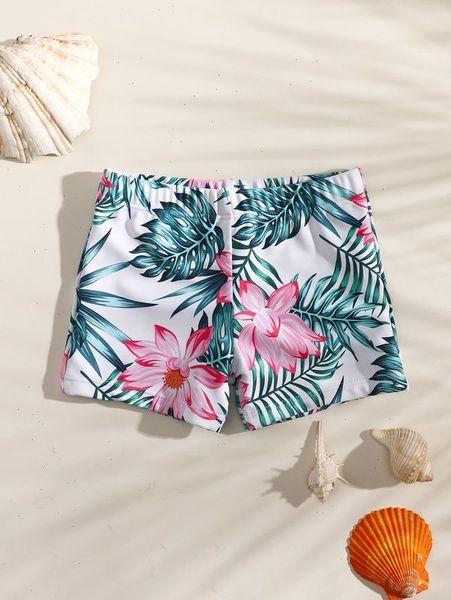 

baby boys' tropical pattern swimming trunks she, Black