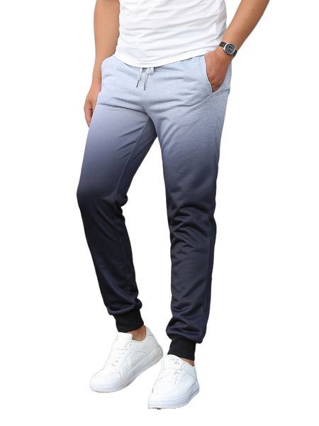 

men ombre drawstring waist sweatpants m7is#, Black